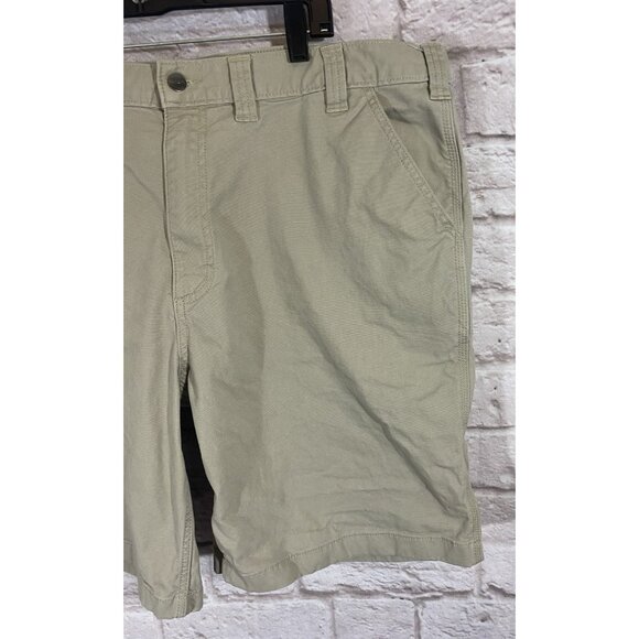 Carhartt Mens Rugged Flex Relaxed Fit Canvas Work Short Khaki Size 44 - Picture 4 of 11